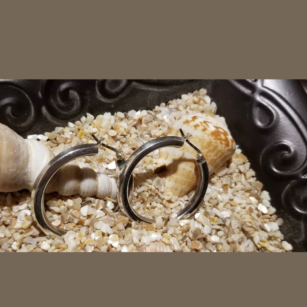 Sterling Silver Large Solid Hoops - image 6